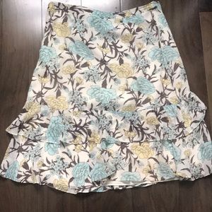 Silk Banana Republic skirt w front scalloping